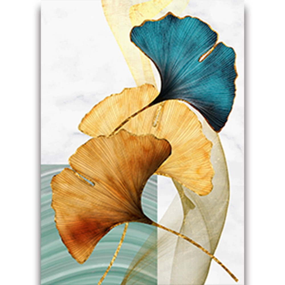 Nordic Leaf And Green Plant Hanging Painting Light Luxury Abstract